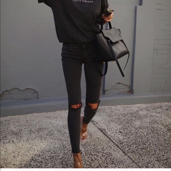 Zara Denim - Zara Premium Collection Ripped Black Skinny Jeans